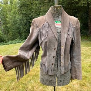 Vintage Ms. Pioneer Authentic Suede Fringe Jacket